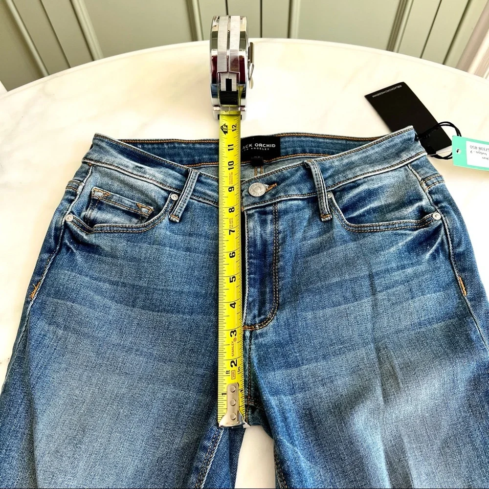 Black Orchid Jude Zipper Detail Skinny Jean Indigo Sz 26 - Picture 11 of 13